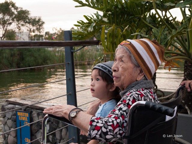 Grandma with great grandson at Nuvali.